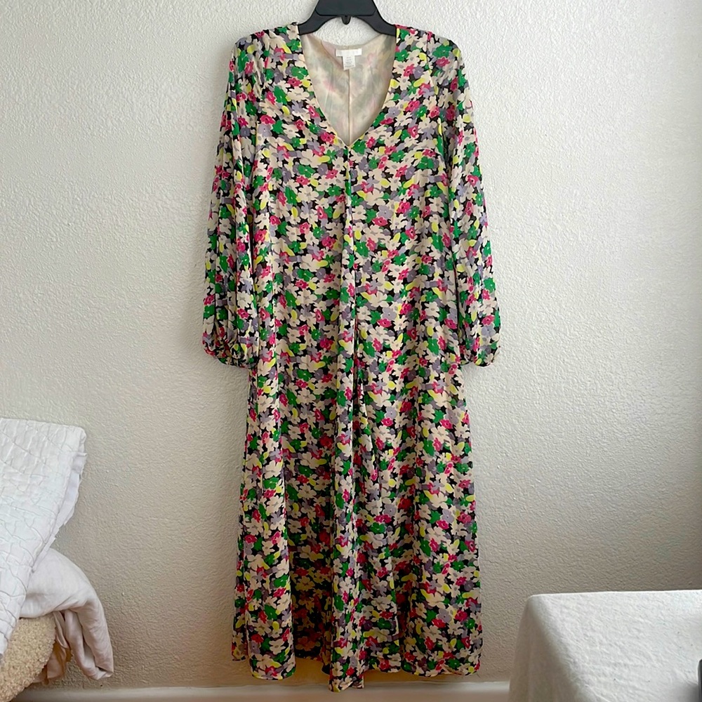 Floral flowy maxi dress, size XS